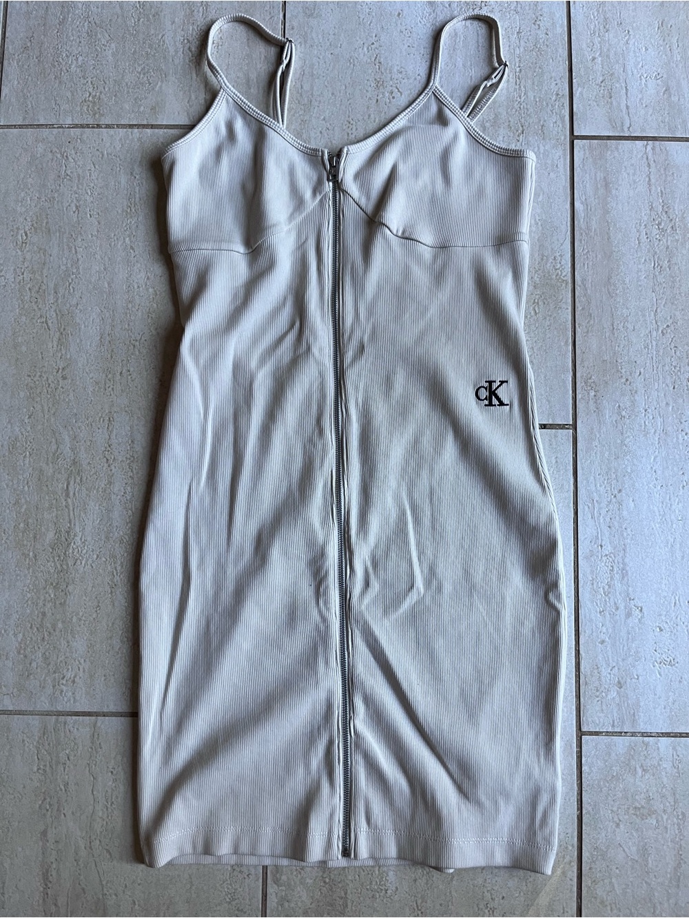 NWT Calvin Klein Jeans Zip Front Mini Dress XL bodycon y2k